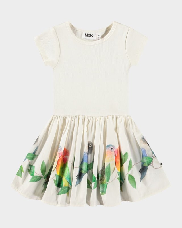Girl's Carin Birds Graphic Dress, Size 18M-